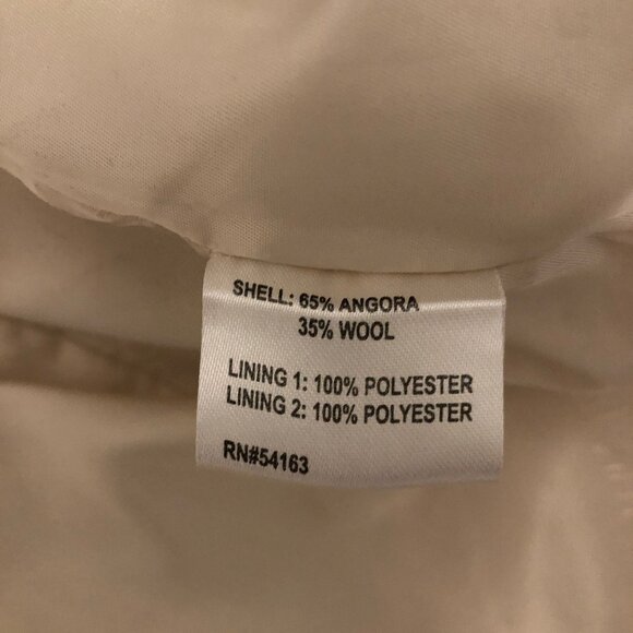 Creamy White Calvin Klein Angora/Wool blend belted Trench Coat, Size 6 - Picture 15 of 16